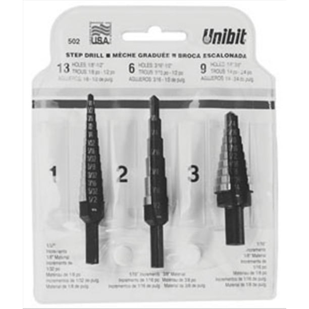 VSG-10502 Irwin Tools 3 PC UNIBIT Set